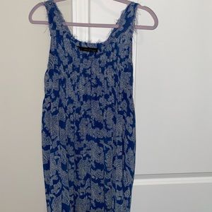 Blue floral fringed dress